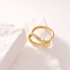 1 Piece Simple Series Casual Twist Stainless Steel Gold Color Minimalist Rings h5 Picture4