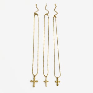 1 Piece Cross Stainless Steel Gold Color Pendant Necklace h5 Picture6