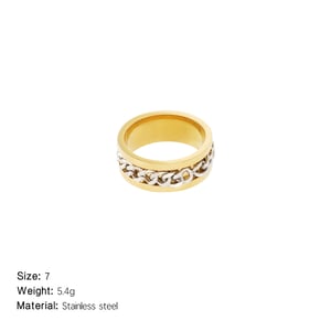 1 Piece Luxurious Series Classic Geometric Stainless Steel   Gold Color  Statement Rings h5 Picture2