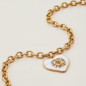 1 Piece Classic Series Paint Sun Stainless Steel Gold Color Women's Pendant Necklaces h5 Picture8
