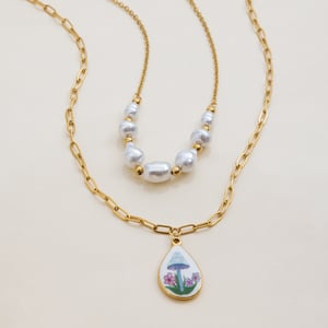 1 Piece Droplet Stainless Steel Gold Color Women's Pendant Necklaces h5 Picture8