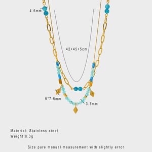 Retro Geometric Stainless Steel   Gold Color Women's Layered Necklaces h5