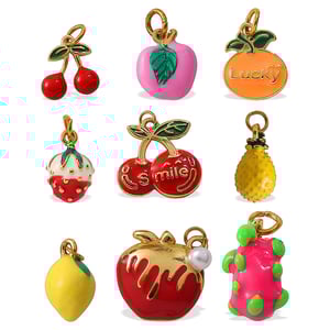 1 Piece Fruit Stainless Steel  Gold Color DIY Pendant h5 Picture5