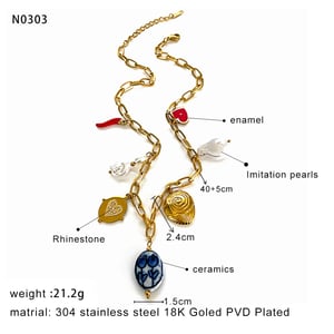 1 Piece Stainless Steel Gold Color Pendant Necklace h5 Picture2