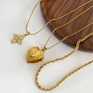 1 Piece Heart Stainless Steel Gold Color Pendant Necklace h5 Picture5