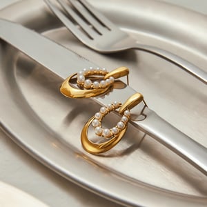 1 Pair Classic Series Retro Droplet Stainless Steel Gold Color Women's Drop Earrings h5 Picture6