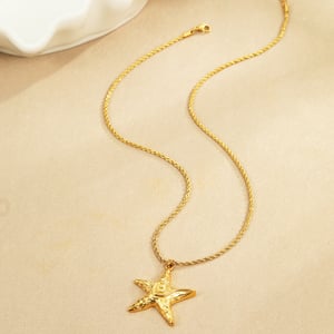 Vacation Star Stainless Steel Gold Color Women's Pendant Necklaces h5 Picture3