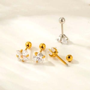 1 Piece Simple Heart Stainless Steel Zircon Women's Piercings Earrings h5 Picture3