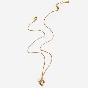 1 Piece Heart Stainless Steel Gold Color Pendant Necklace h5