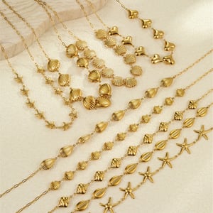 1 Pair Romantic Series Stainless Steel   Gold Color  Women's Pendant Necklaces h5 Picture2
