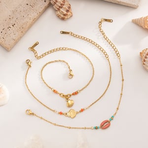 1 Piece  Oceanic Stainless Steel Gold Color Charm Bracelets h5 Picture3