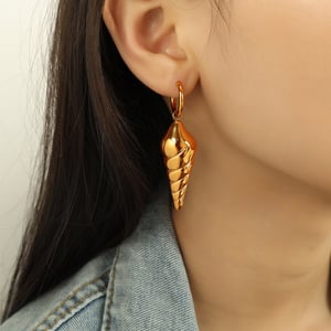 1 Pair Stainless Steel Gold Color Drop Earrings h5 Picture4