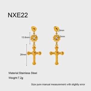 Classic Series Retro Cross Stainless Steel  Women's Stud Earrings h5
