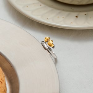 1 Piece Simple Series Heart Stainless Steel Gold & Silver Color Statement Rings h5 Picture7