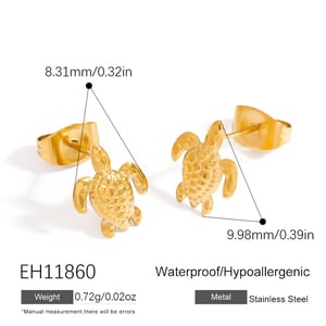 1 Pair Starfish Stainless Steel Gold Color Stud Earrings h5 Picture2