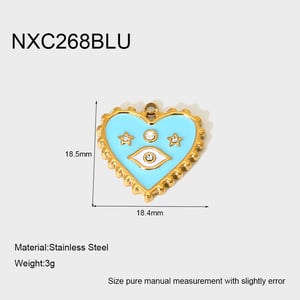 1 Pair Ethnic Series Retro Eye Stainless Steel   Gold Color  Pendants h5 