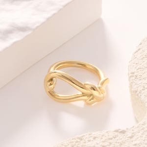 1 Piece Simple Series Casual Twist Stainless Steel Gold Color Minimalist Rings h5 Picture3
