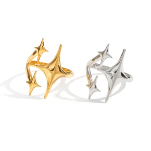 1 Piece Star Stainless Steel Gold Color Statement Ring h5 Picture5