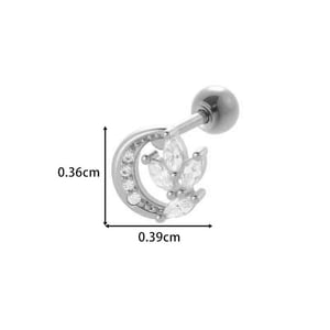 1 Piece Daily Flower Copper Gold Color Zircon Women's Piercings Earrings h5 Picture2
