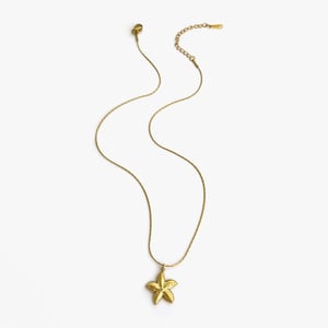 1 Stück Oceanic Edelstahl-Halskette mit goldfarbenem Anhänger h5 