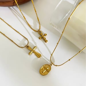1 Piece Cross Stainless Steel Gold Color Pendant Necklace h5 Picture5