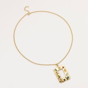 Luxurious  Retro Geometric Stainless Steel  Gold Color Women's Pendant Necklaces h5 Picture5