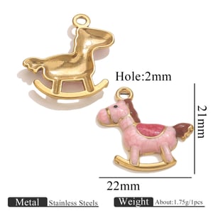 1 Piece DIY Hobbyhorse Stainless Steel Women's Pendants h5