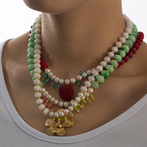 1 Piece Luxurious Series Retro Flower Beads Gold Color Women's Pendant Necklaces h5 Picture5