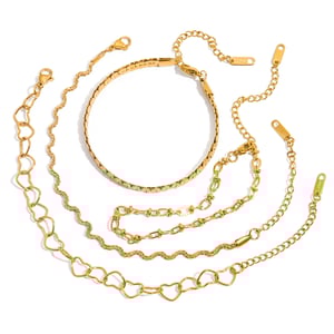 1 Piece Classic Twist Stainless Steel Gold Color Women's Chain Bracelets h5 Picture7