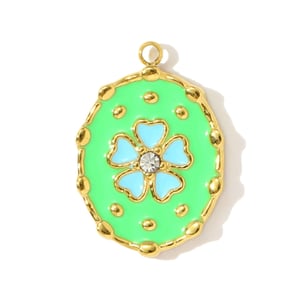 1 Piece Colorful Series DIY Droplet Stainless Steel Gold Color Women's Pendants h5