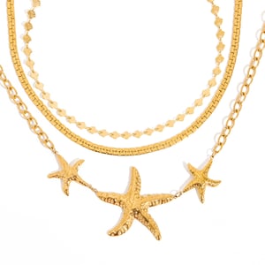 1 Piece Romantic Series Classic Starfish Stainless Steel Gold Color Women's Pendant Necklaces h5 Picture7