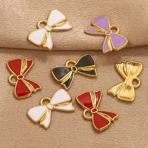 1 Piece DIY Bow Knot Stainless Steel Women's Pendants h5 Picture3