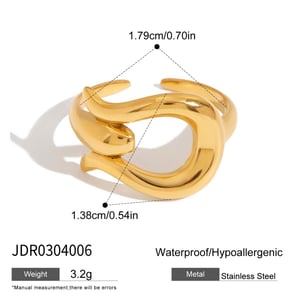 1 stuk moderne serie persoonlijkheid geometrische roestvrij staal goudkleurige minimalistische ringen h5