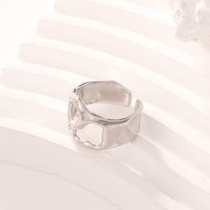 1 Piece Simple Series Classic Geometric Stainless Steel Gold Color Statement Rings h5 Picture5