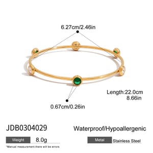 1 Piece Classic Series Retro Geometric Stainless Steel Gold Color Women's Bangles h5