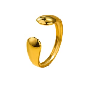 Simple Geometric Stainless Steel Gold Color Women's Adjustable Rings h5 Picture4
