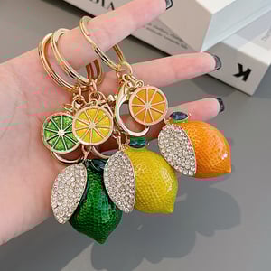 1 Piece Lemon Alloy Keychain h5 Picture3
