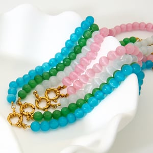 Simple Series Daily Geometric Glass Gold Color Women's Beaded Necklaces h5 Picture3