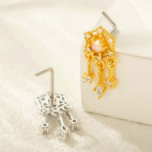 1 Piece Delicate Copper Gold Color Zircon Women's Nose Stud h5 Picture3
