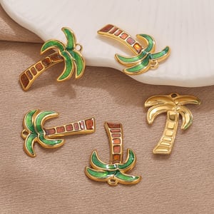 1 Piece Coconut Palm Stainless Steel Gold Color Women's Pendants h5 Picture3