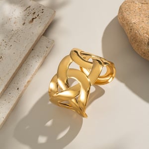 1 Piece Stainless Steel Gold Color Cuff Bracelet h5 Picture3