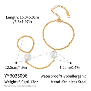 Stainless Steel Gold Color Finger Chain h5