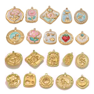 1 Piece Romantic DIY Flower Stainless Steel Women's Pendants h5 Picture2