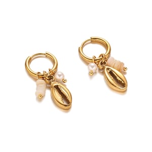 1 Pair Oceanic Stainless Steel Gold Color DIY Drop Earrings h5