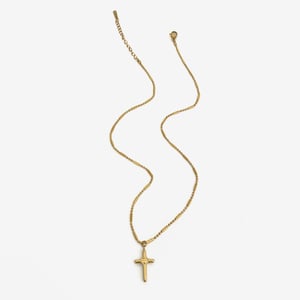 1 Piece Cross Stainless Steel Gold Color Pendant Necklace h5 