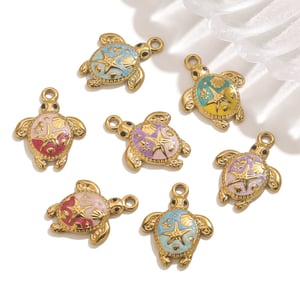 1 Piece Vacation Turtle Stainless Steel Gold Color Women's Pendants h5 Picture4