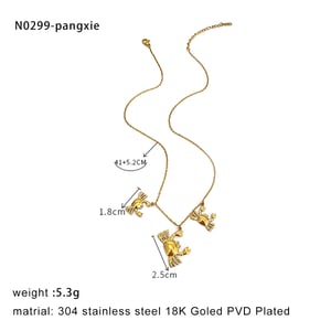1 Piece Crab Stainless Steel Gold Color Necklace h5 Picture2