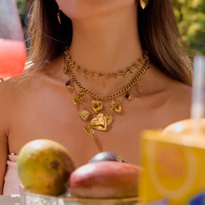 1 Piece Romantic Series Elegant Heart Stainless Steel Gold Color Women's Pendant Necklaces h5 Picture4