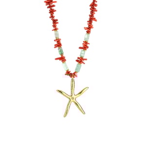 1 Piece Star Stainless Steel Gold Color Natural Stone Women's Pendant Necklaces h5 