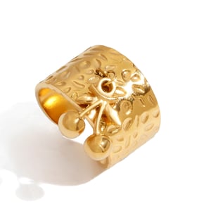 1 stuk romantische serie kersen roestvrij staal goudkleurige statement ringen h5 Afbeelding10